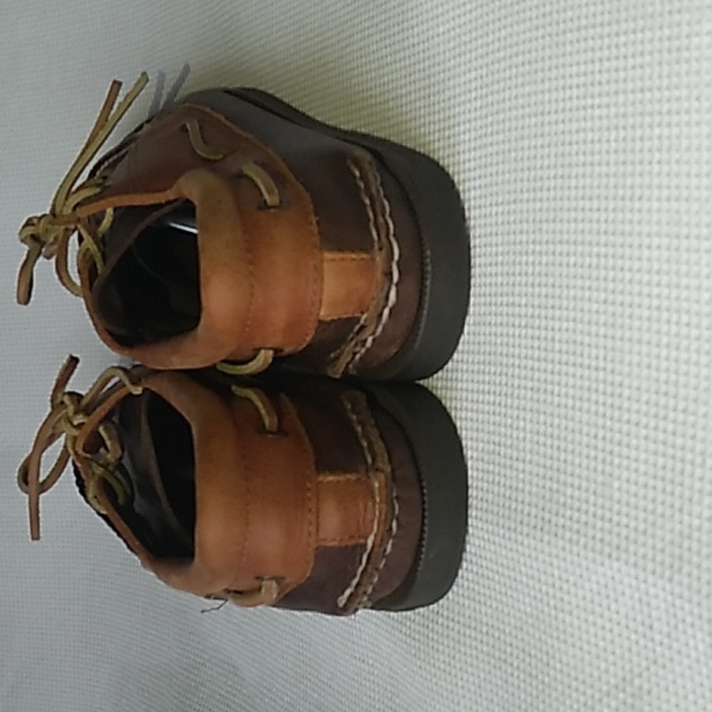 Sperry Top Sider Authentic Brown Leather Boat Shoes Size 12M - Picture 3 of 9